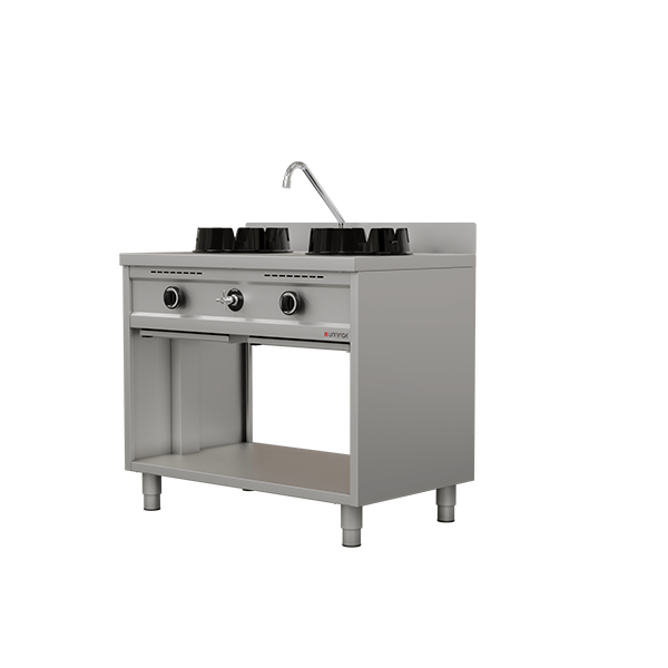 Wokherd Gas-Wok-Herd - 2x15 kW - 2 Kochzonen