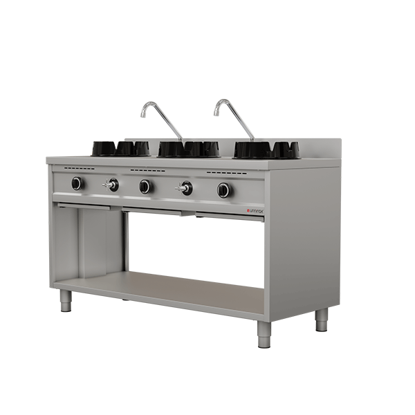 Wokherd Gas-Wok-Herd - 3x15 kW - 3 Kochzonen