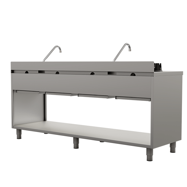 Wokherd Gas-Wok-Herd â€“ 4Ã—15 kW â€“ 4 Kochzonen
