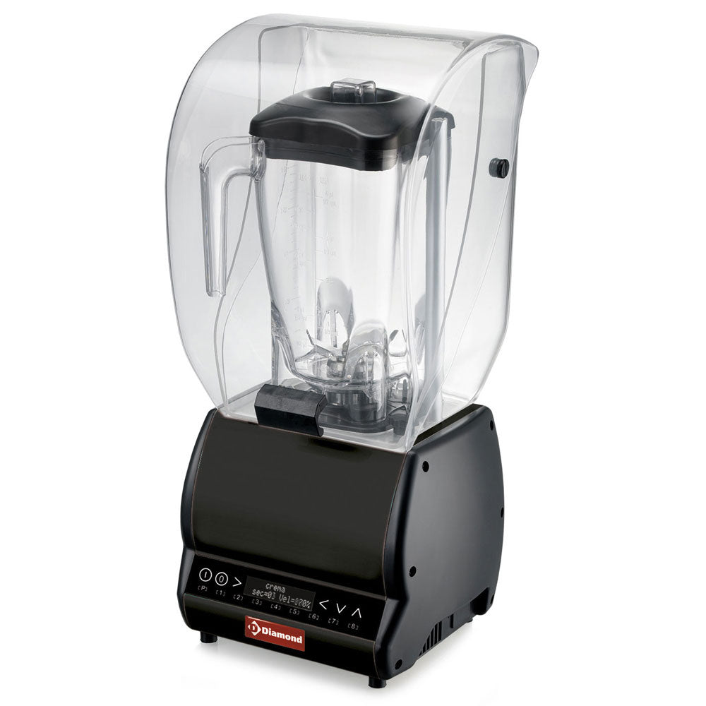 Professioneller Mixer mit Schallschutzhaube, quadratisches Glas 2 Liter,  Geschwindigkeitsregler, programmierbar - BARMIX/W-CP