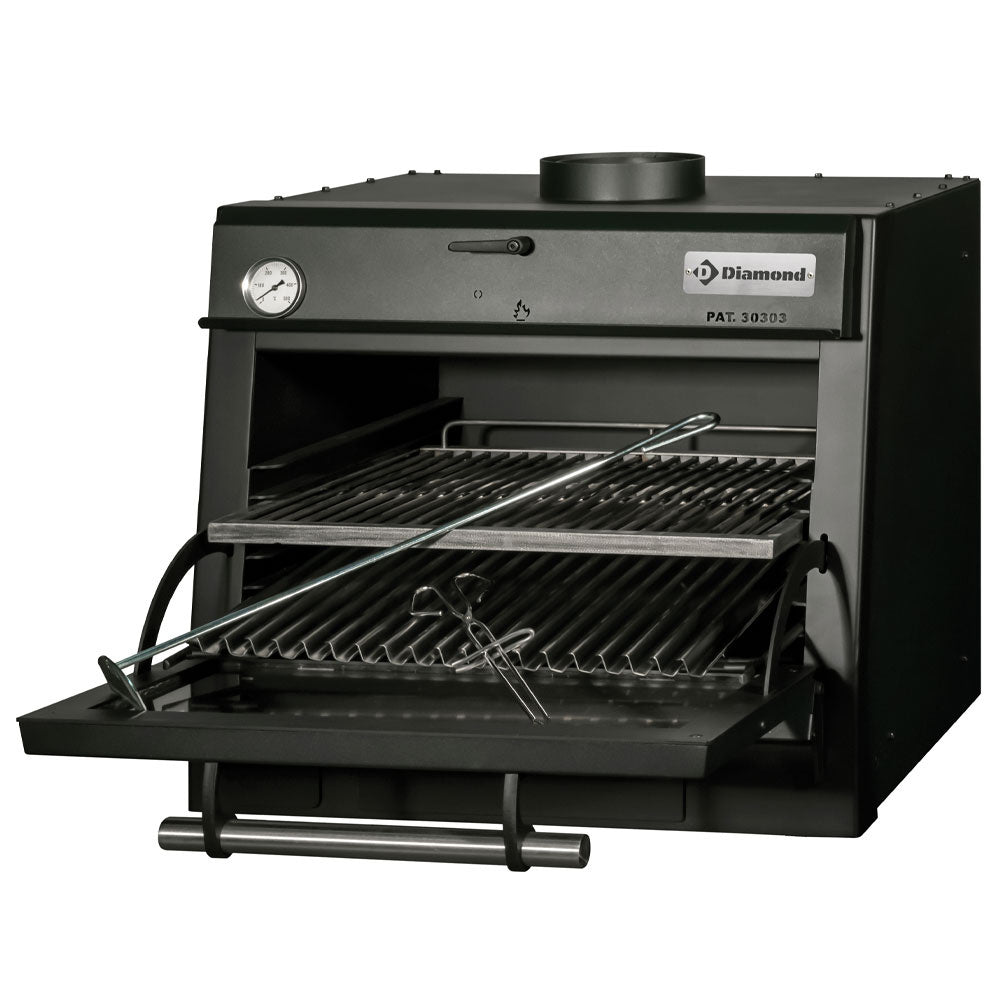 Holzkohleofen-BBQ, GN 1/1 (60 Kg/h)/Schwarz - CBQ-060/BK