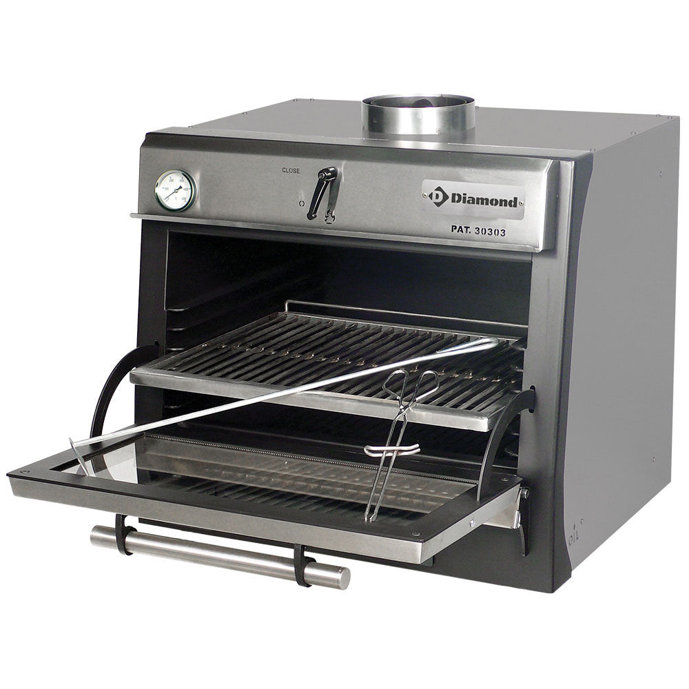 Holzkohleofen-BBQ, GN 1/1 (60 Kg/h)/Edelstahl - CBQ-060/SS