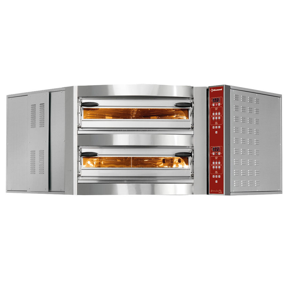 Elektrischer Ofen, Eck-Model, 2 Kammern 2x8 Pizzen Ø 350 mm - CGD/2-DG--230/3-