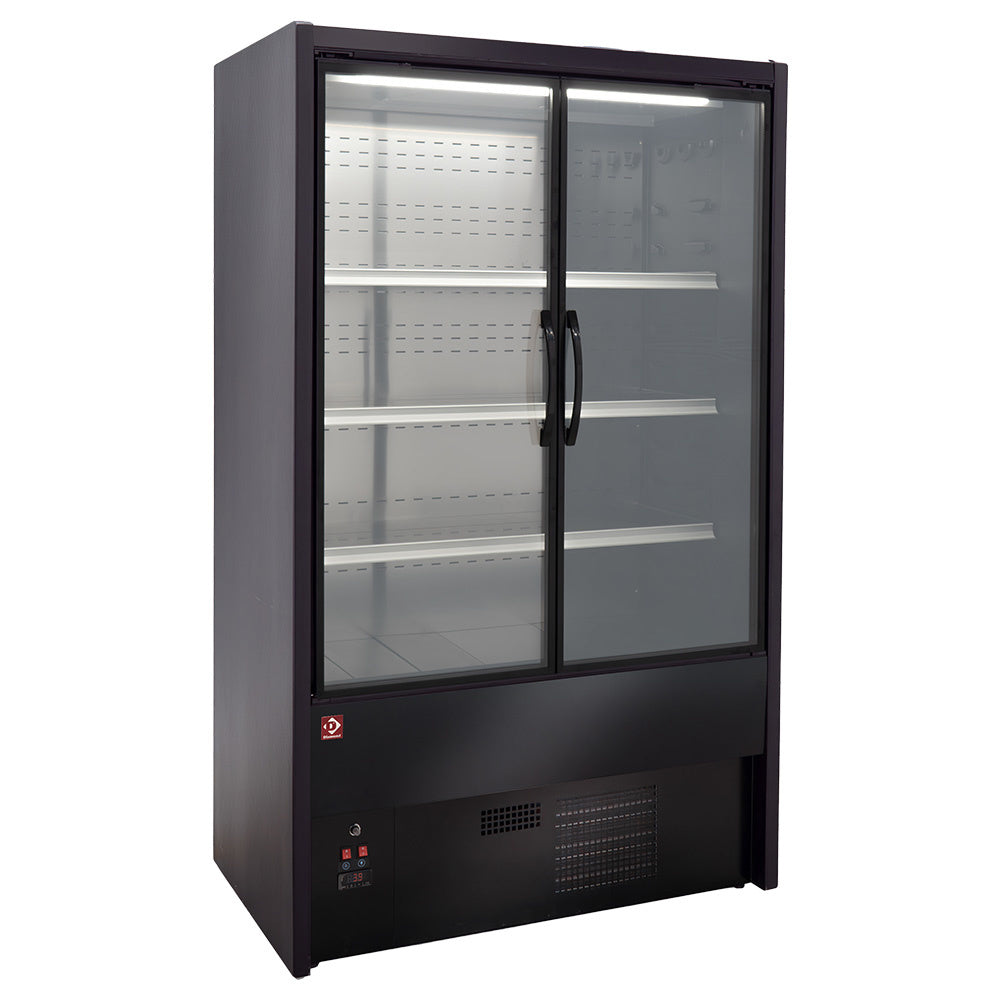 Wandkühlregal, Flügeltüren - SCHWARZ - DS15/B5-P9P