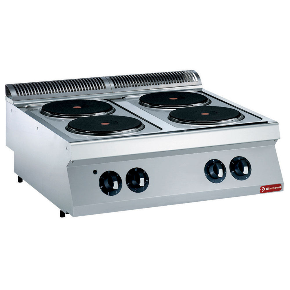 Elektro Plattenherd mit 4 runde Kochplatten -TOP- - E17/4P8T-230/3--N
