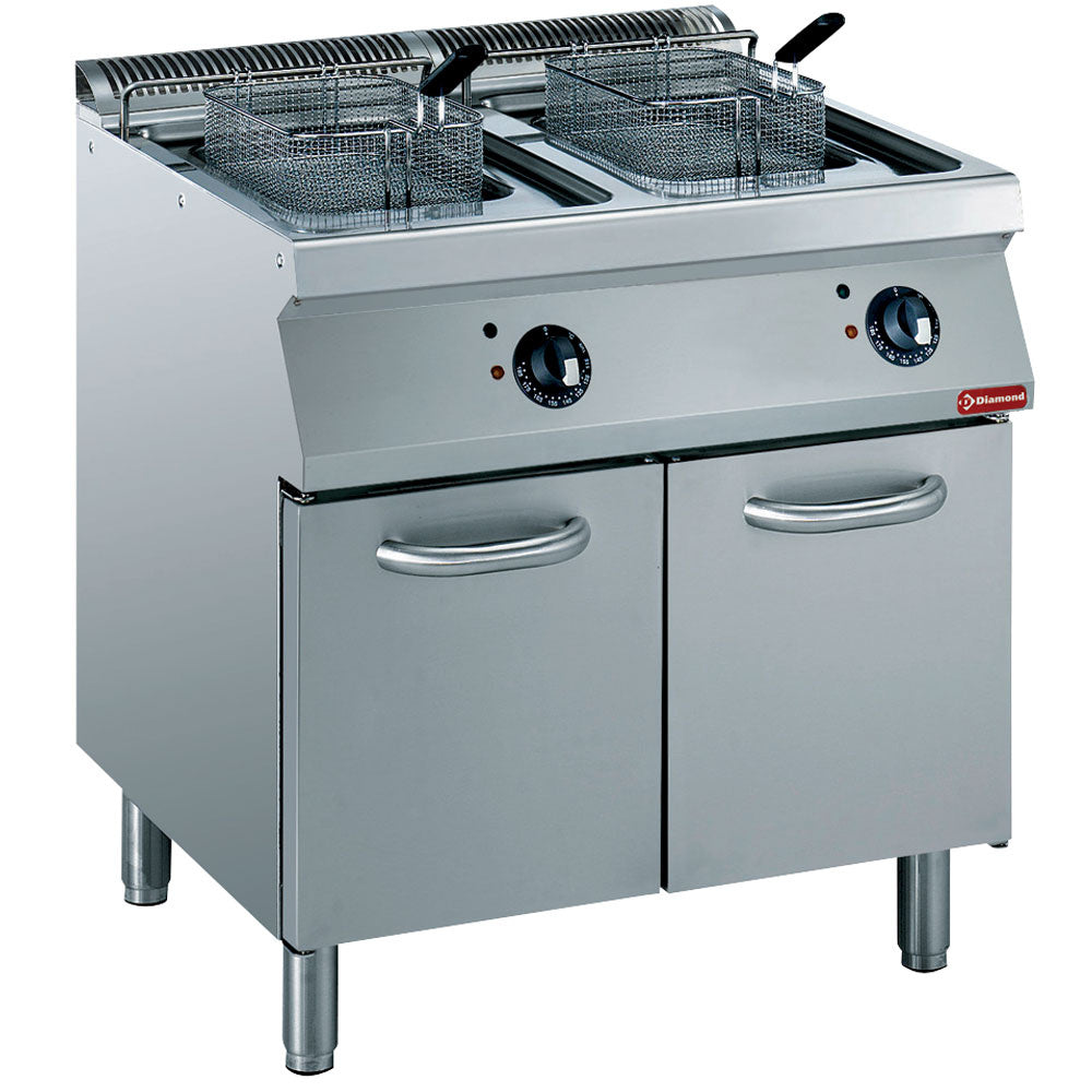 Elek. Friteuse, "Y" Becken, 2x 15L, externe Heizelemente auf Unterbau - E17/F30A8-N