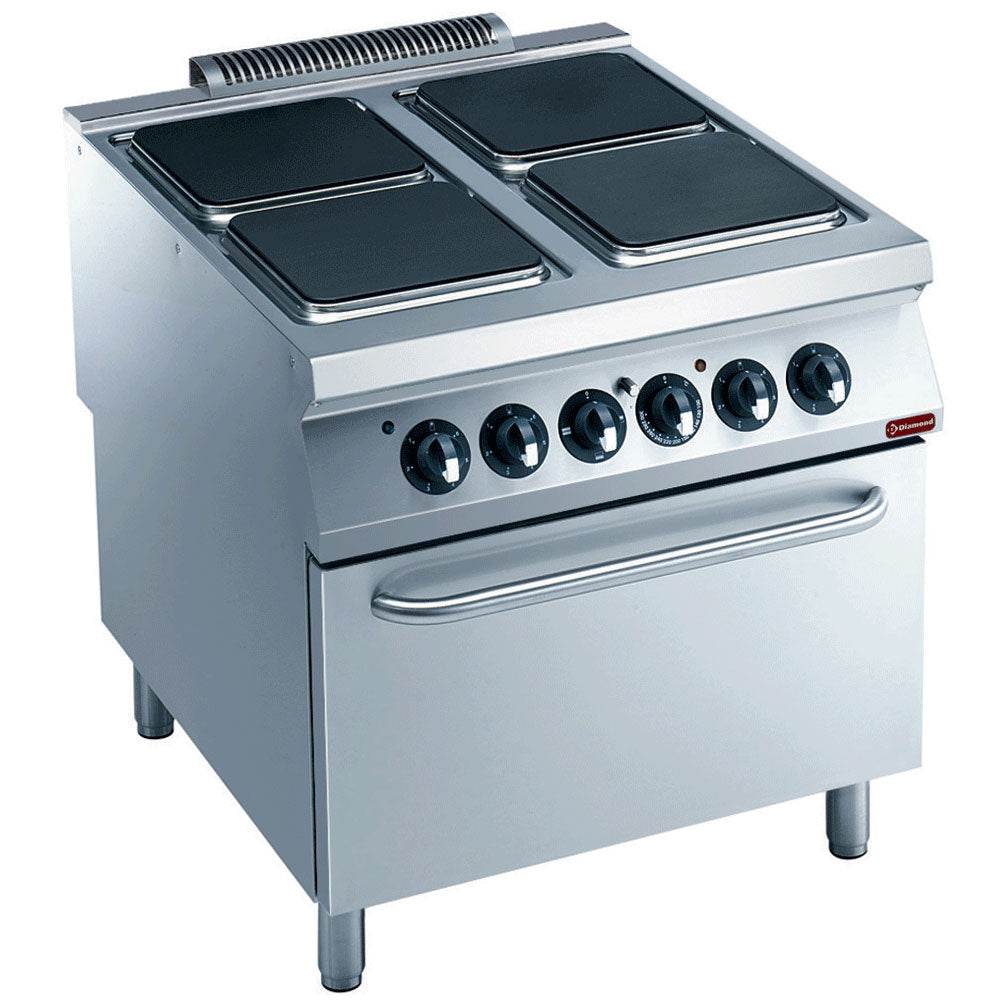 Elektro Plattenherd mit 4 Kochplatten auf Elektrobackofen - E22/4PQF8-230/3--N