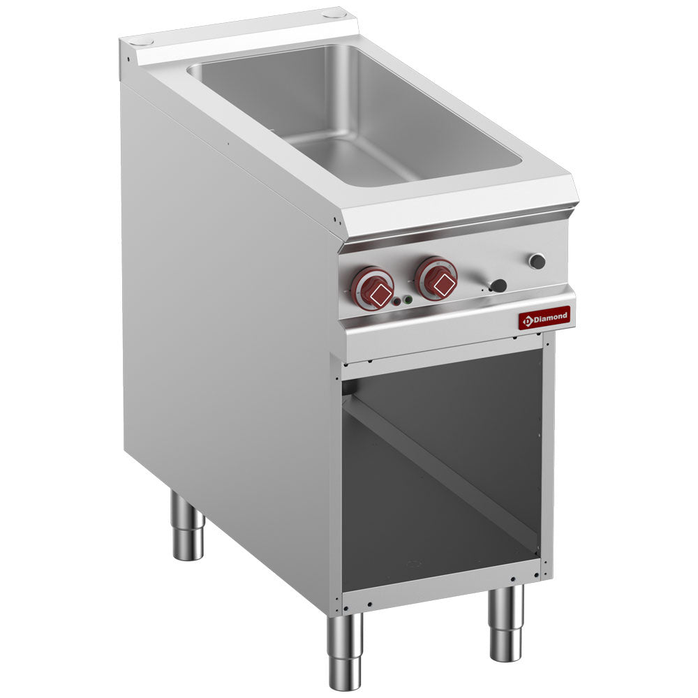 Elektro-Bain-Marie  4x GN 1/3-150mm, offener Unterschrank - E9/BMA4-N