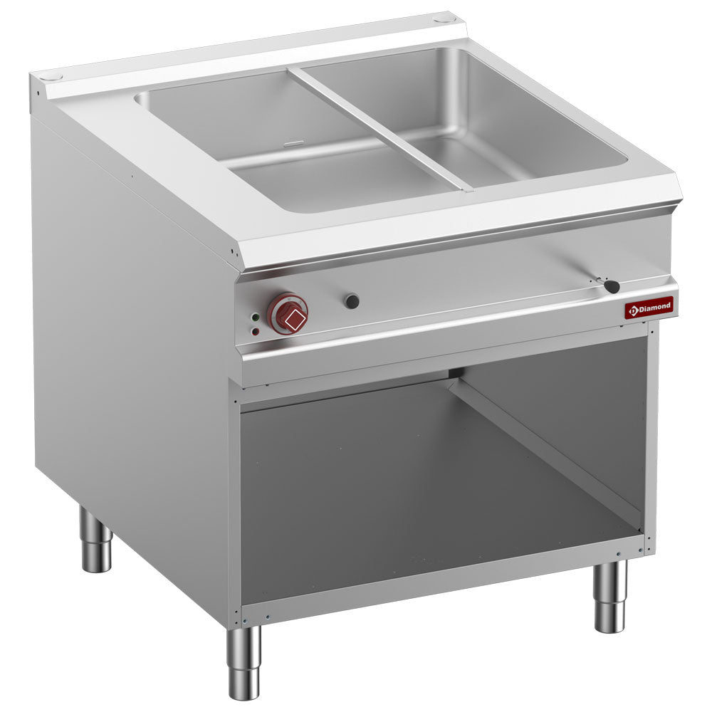 Elektro-Bain-Marie  8x GN 1/3-150mm, offener Unterschrank - E9/BMA8-N