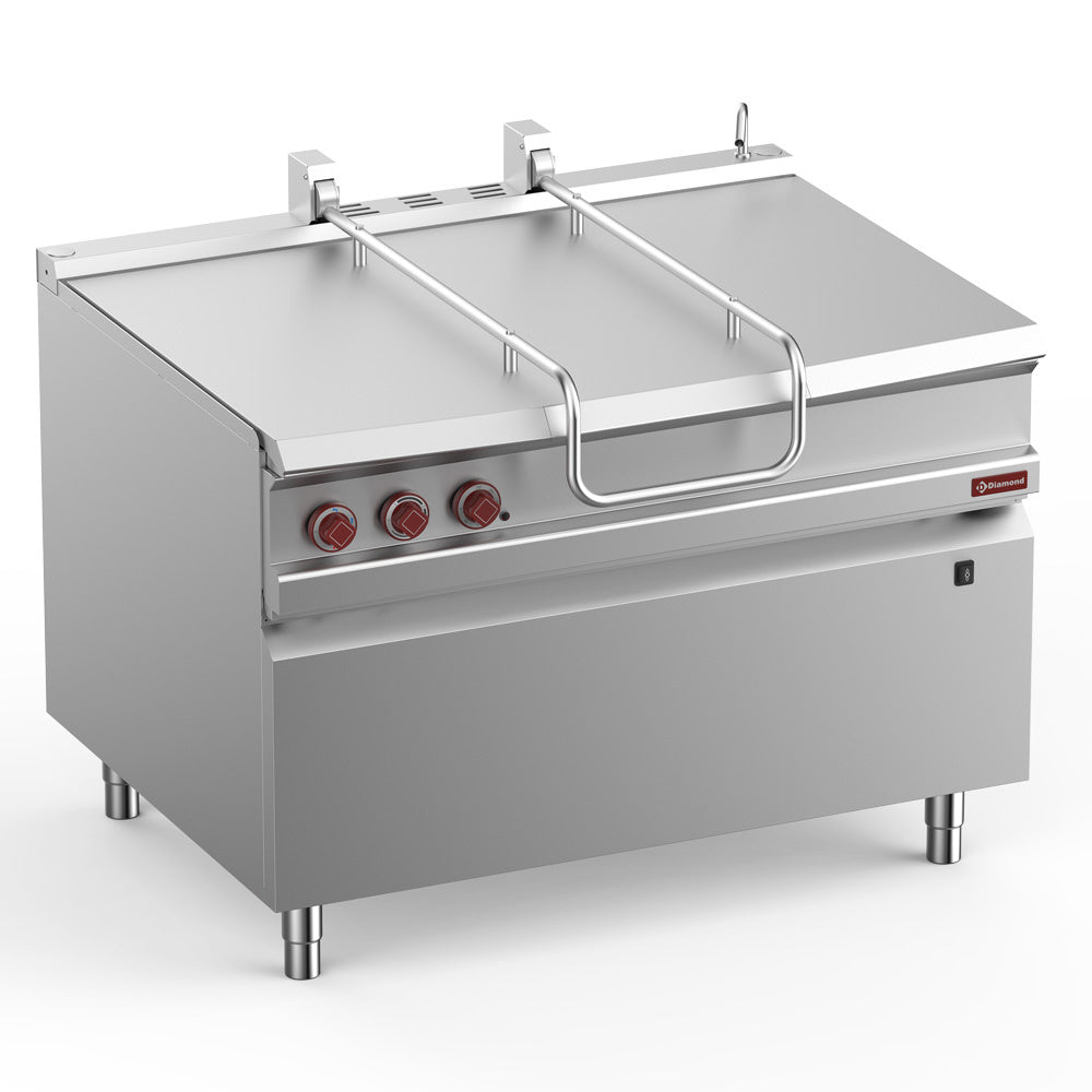 Elektro-Kippbratpfanne, Becken aus Edelstahl 120 Lit., auf Unterbau - E9/BRI12-N