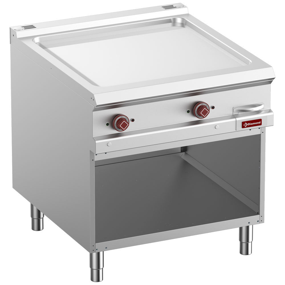 Elektro-Grillplatte, glatt, verchromt, Modul 1/1, offener Unterbau - E9/PLCA8-N