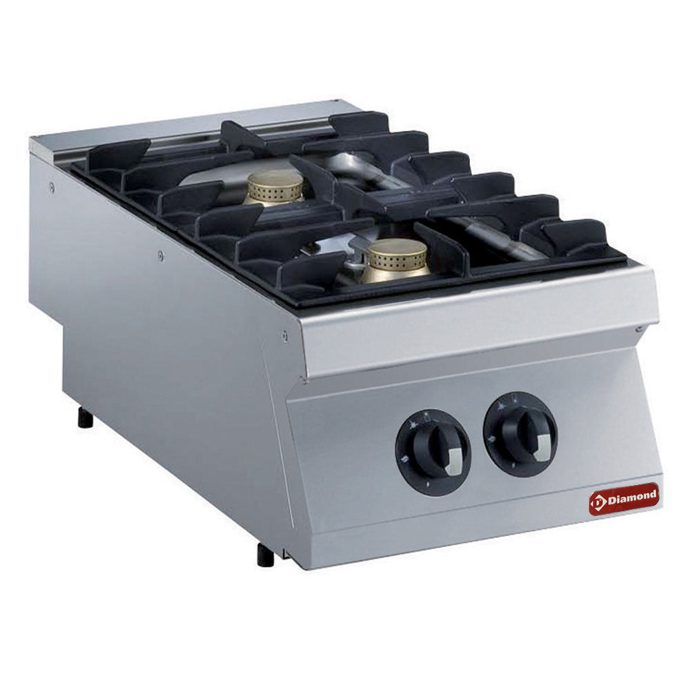 Gasherd, 2 Brenner, 2x 5,5 kW -TOP- - G17/2F4T-N