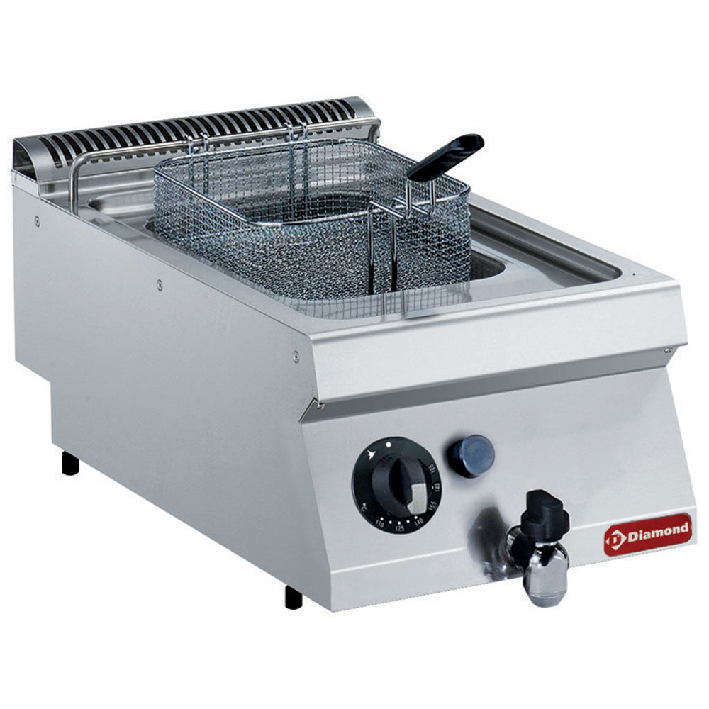 Gas Friteuse, Becken in "Y" Form, 7 Liter, externer Brenner -TOP- - G17/F74T-N