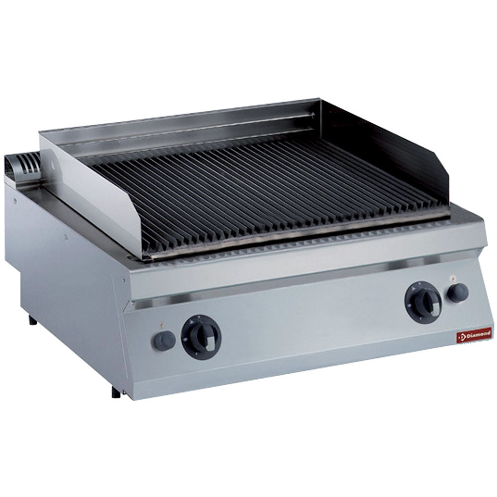 Gas Lavasteingrill, Grillfläche aus Gusseisen 1 Mod. -TOP- - G17/GPL8T-NG
