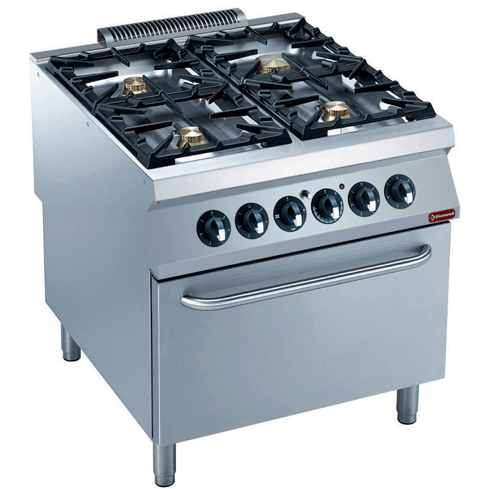 Gasherd 4 Brenner auf Elektro Backofen GN 2/1- - G22/4BFE8-N