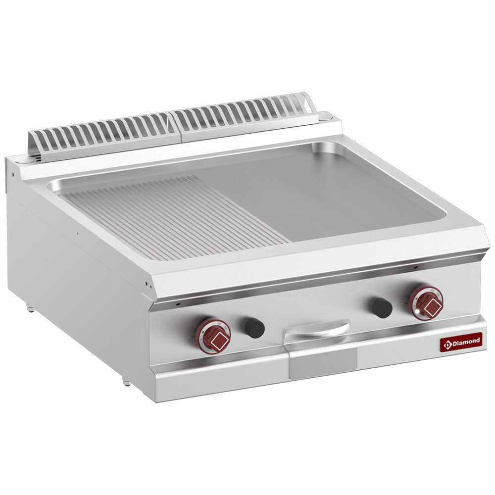 Gas-Grillplatte 1/2, glatt, 1/2 gerillt, Modul 1/1  -Top- - G7/PM7T-N