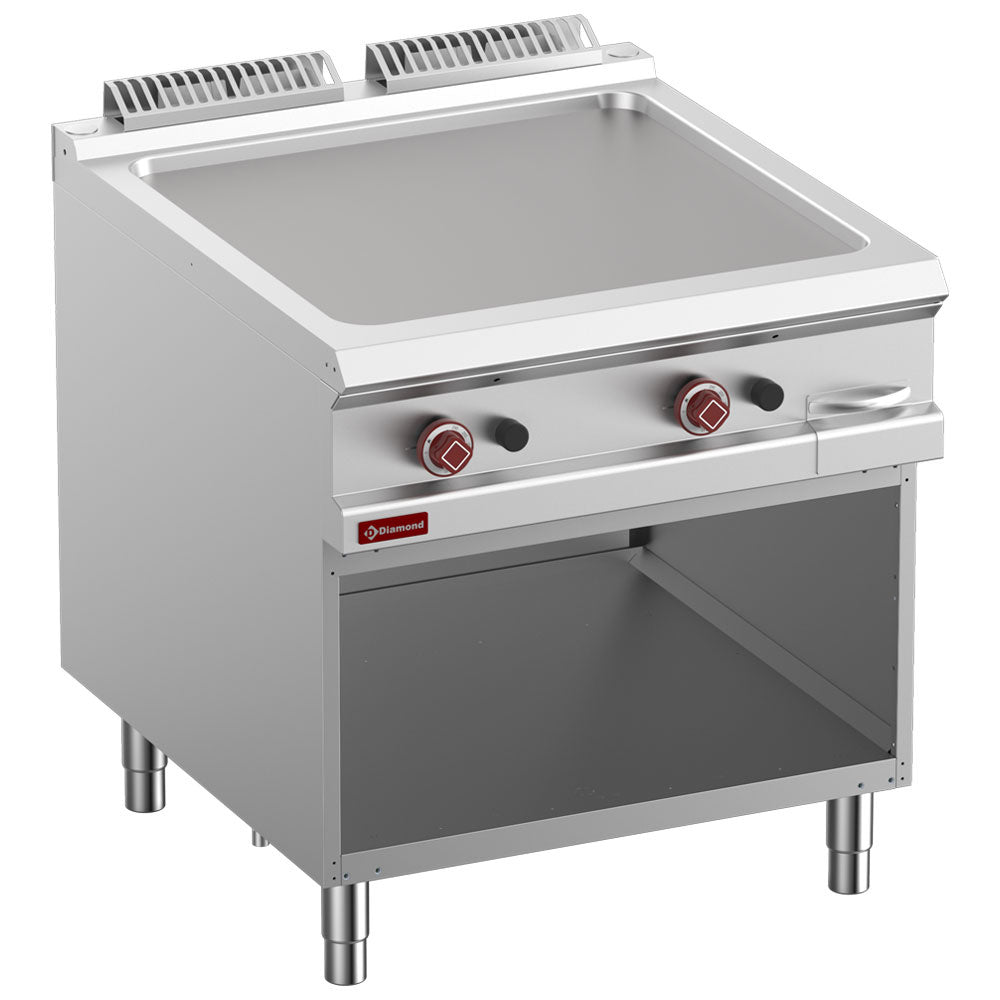 Gas-Grillplatte, glatt,  Gasmodul 1/2, offener Unterbau - G9/PLA8-N