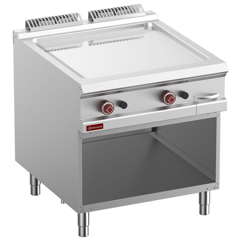 Gas-Grillplatte, glatt, verchromt,  Gasmodul 1/2, offener Unterbau - G9/PLCA8-N