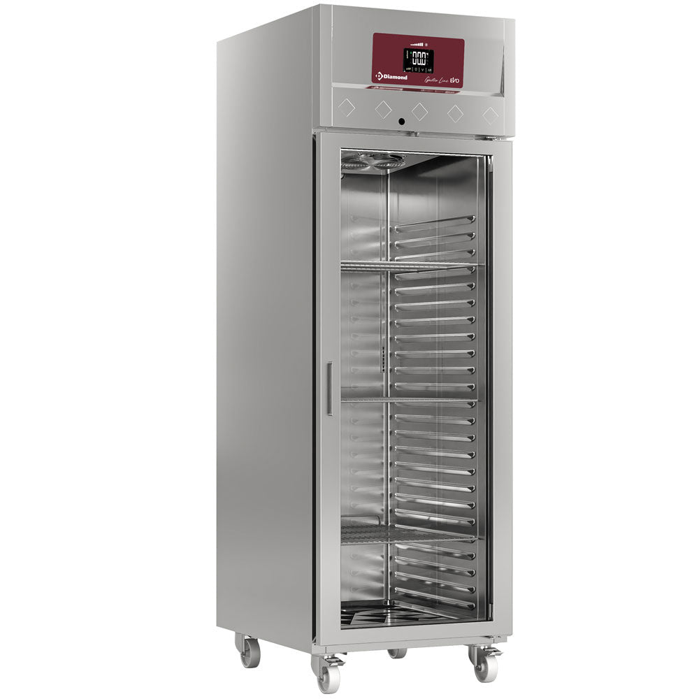 kühlschrank  700 Liter, 1 Glastür (GN 2/1), Auf Rädern - ID70/R6G