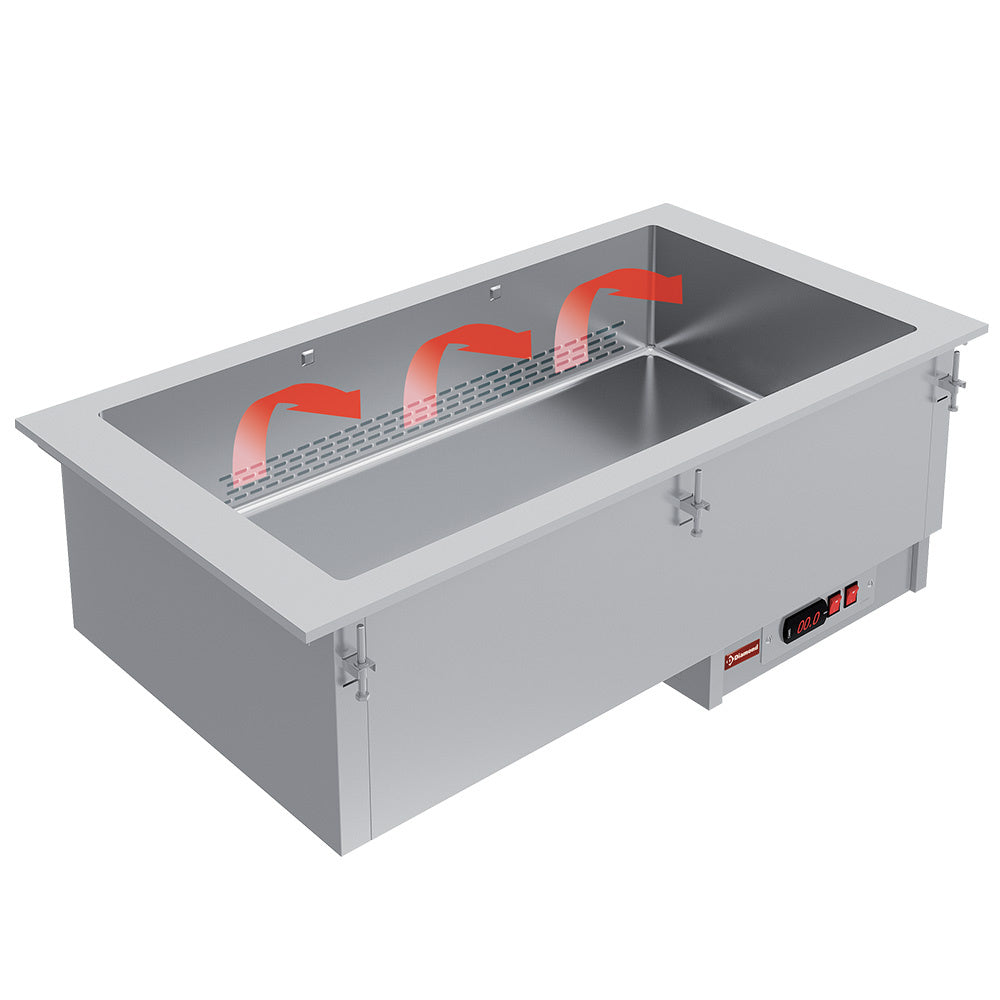 Element Bain-Marie 2 GN 1/1 - ausgetrocknet - belüftete - IN/BX08-PSC