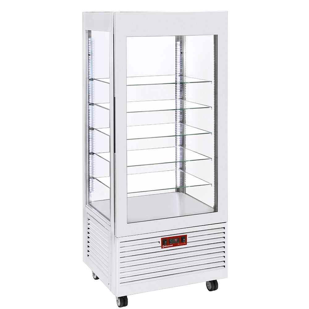KühlVitrine 4 Seiten T Grad negativ, 5 Regale aus Glas, belüftet, 480 Lit., WEIß - INN/VB-W5-R2