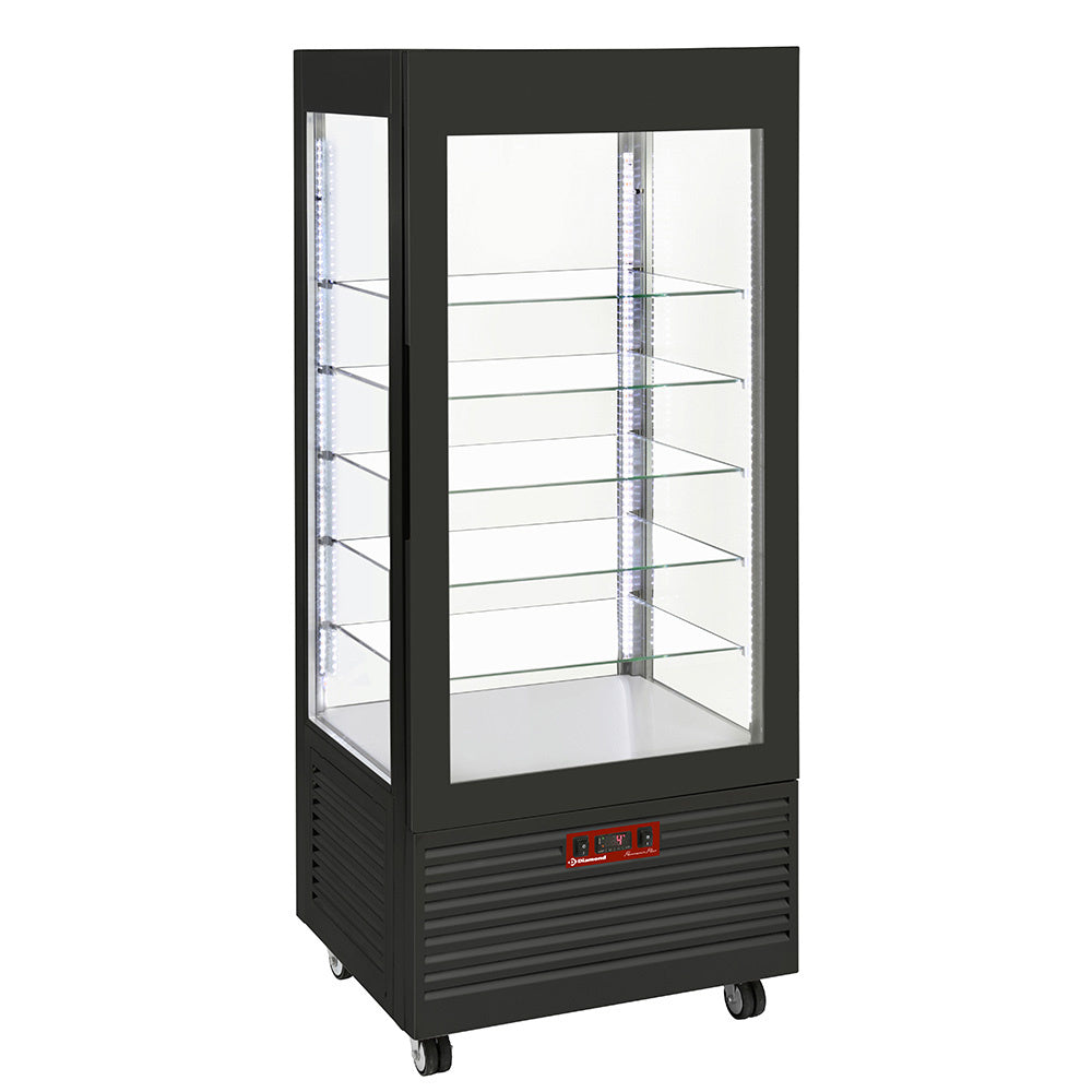 KühlVitrine 4 Seiten  T Grad positiv, 5 Regale aus Glas, belüftet, 480 Lit., SCHWARZ - INN/VN-B9-R2
