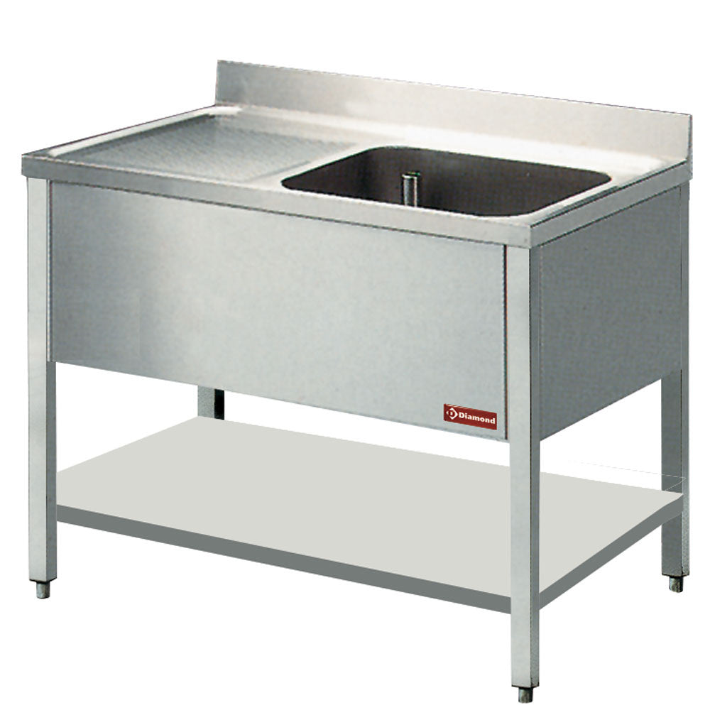 Spültisch 1 Becken und 1 Abtropffläche - L1211S/6-D