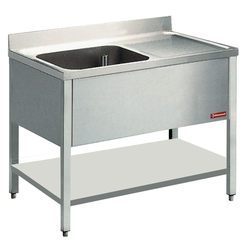 Spültisch 1 Becken und 1 Abtropffläche - L1411D-D