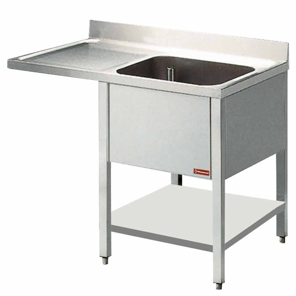 Spültisch 1 Becken und 1 Abtropfbecken - L1411VS-D