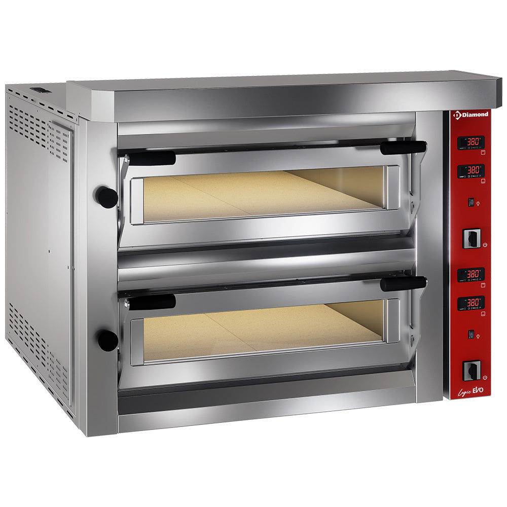 Elektro Pizzaofen, 2x 4 Pizzen 350mm - FULL Schamottstein  - LFD-08-LX