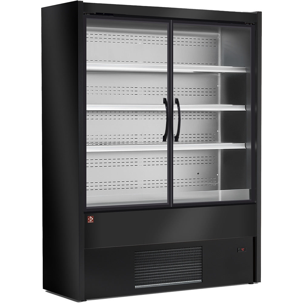 Wandkühlregal, Flügeltüren - SCHWARZ - MD07/B5-R2P