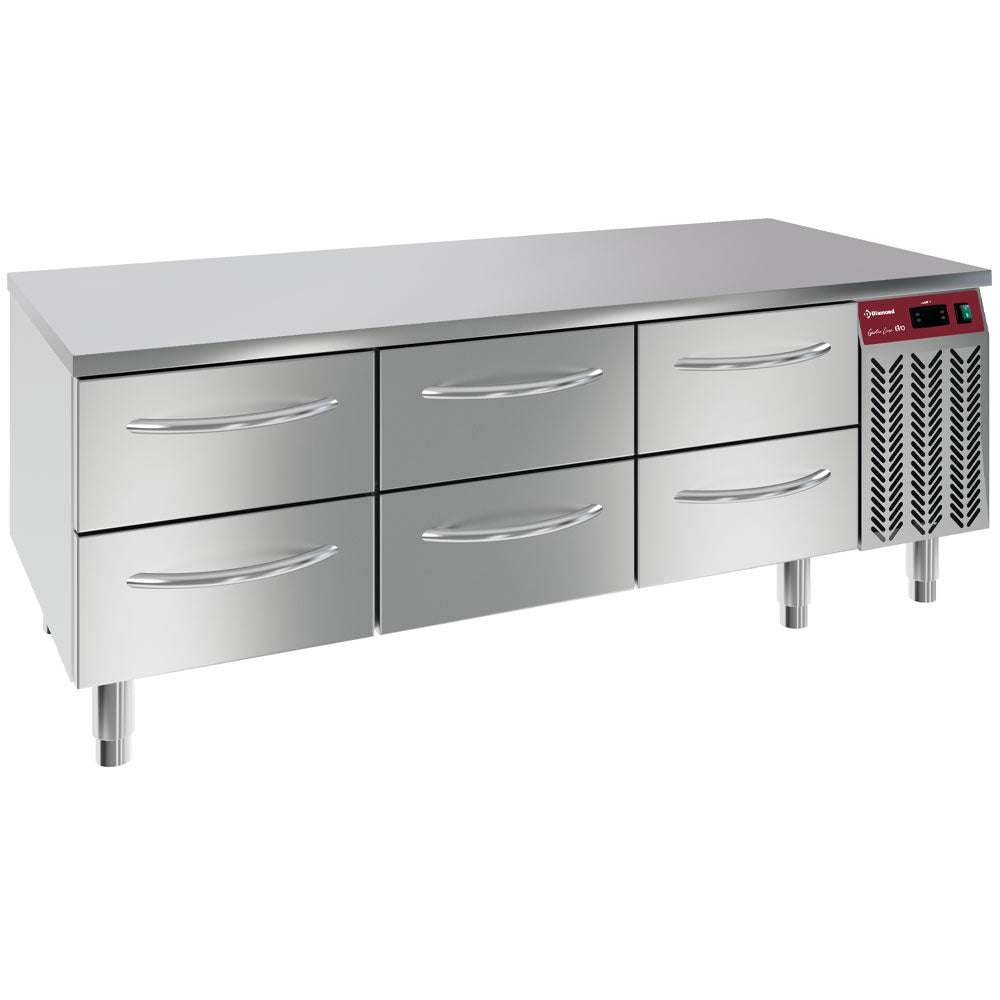 Kühlunterbau, 6x 1/2 Schubladen GN 1/1- h 100 mm - N77/R316G-9E