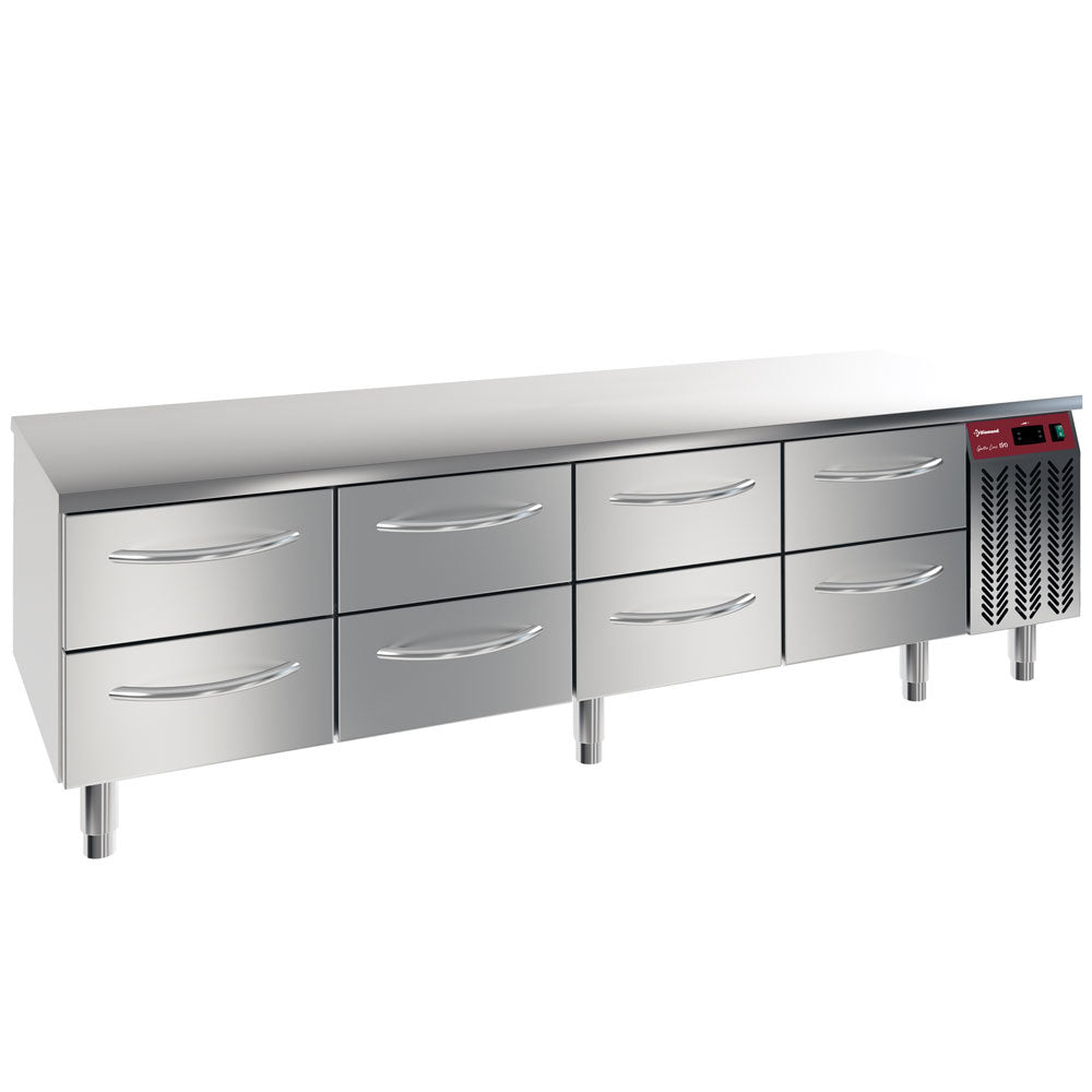 Kühlunterbau, 8x 1/2 Schubladen GN 1/1- h 100 mm - N77/R420G-9F