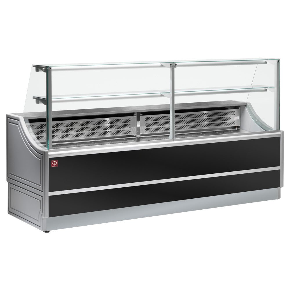 Kühltheke gerade glasscheibe 90 Grad, mit Reservefach - OL150/B2-R/R2