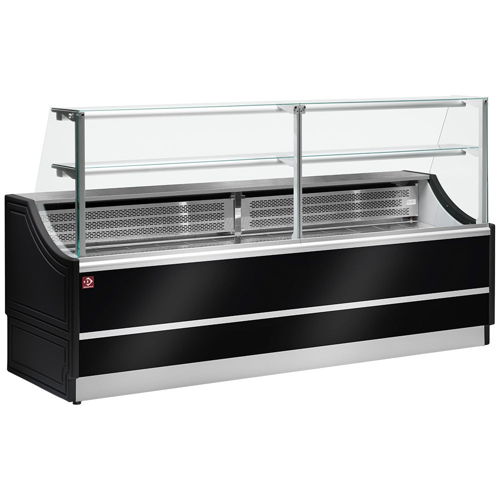 Gekühlte Verkaufstheke gerade glasscheibe 90 Grad, mit Reservefach - OL150/B5-R/R2
