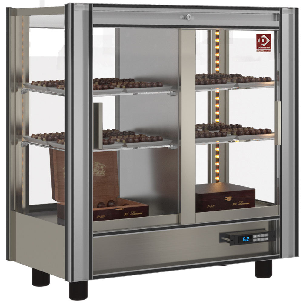 Kühlvitrine für Schokolade Lt. 216 - durchgehend - anpassbar - PCC-1/TR-R6