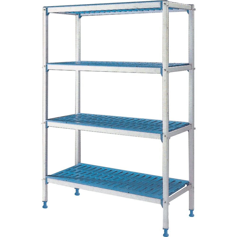 Regal linear eloxiertem Aluminium 4 Ebenen "Modular Rack - RLA/114-4/EF