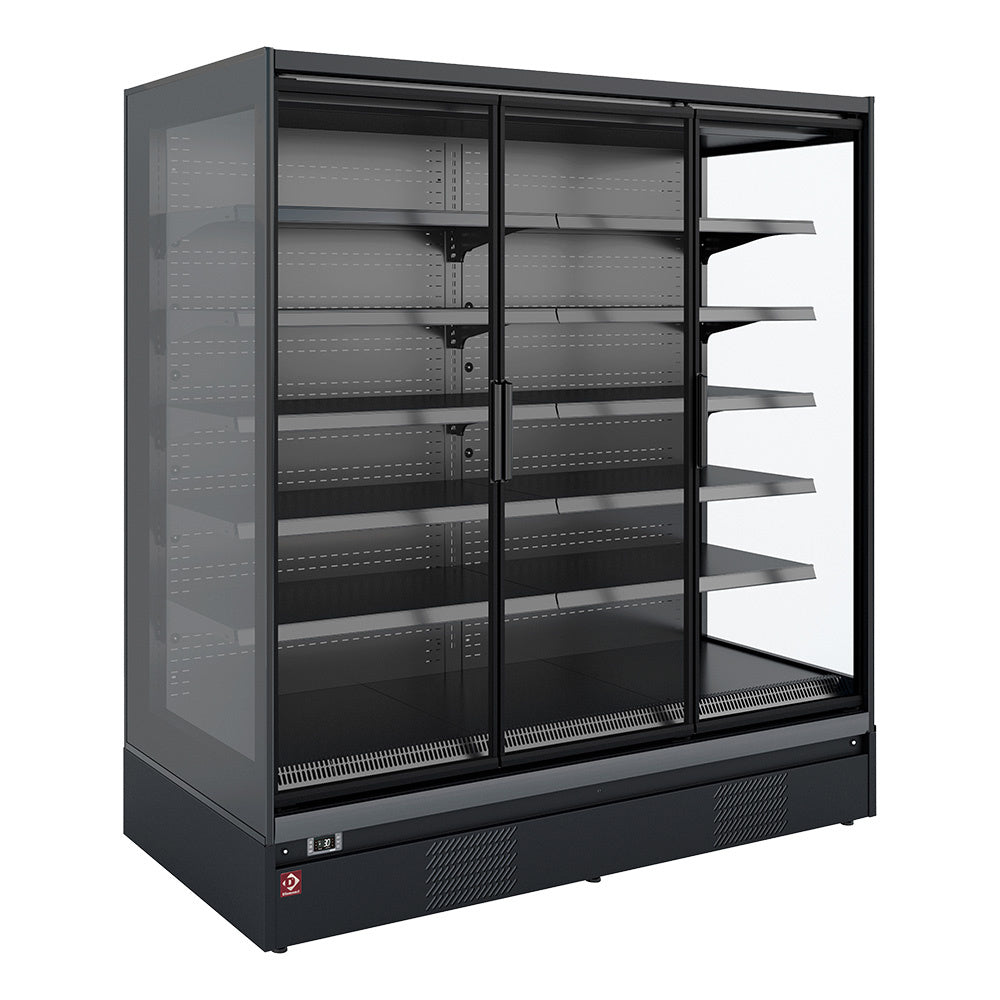 Wand-Kühlmöbel, Selbstbedienung, Flügeltüren - FULL BLACK - RNP20-U5