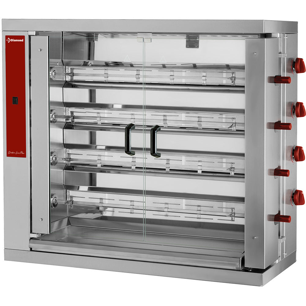 Hähnchengrill Gas, 4 Spieße (24 Hähnchen) - RVG/4-CM