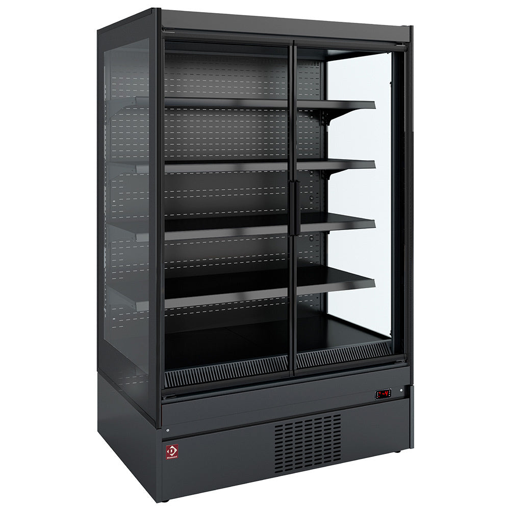 Wand-Kühlmöbel, Glaswangen, Selbstbedienung, Schwenktüren - Schwarze Dekoration - SCM20-C5