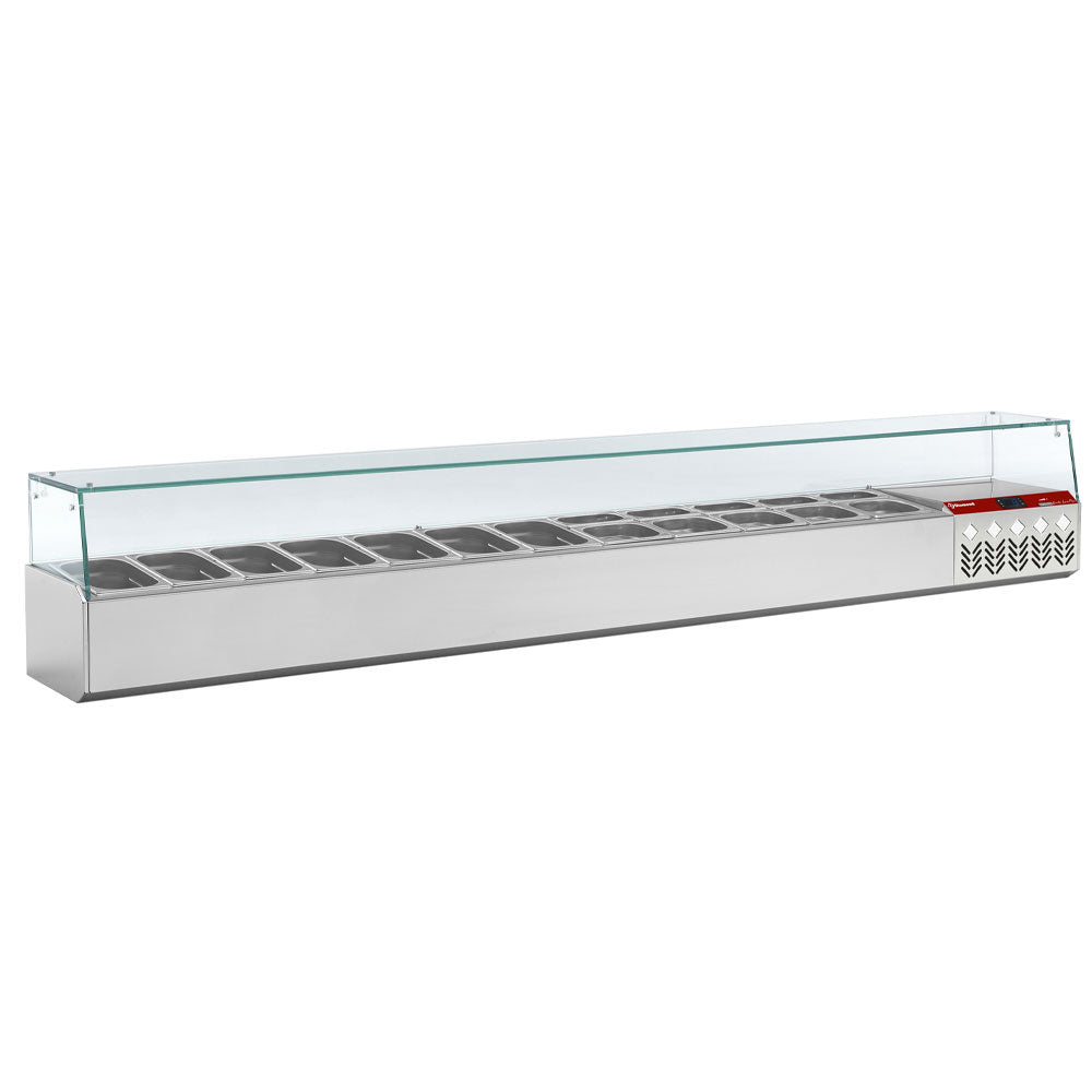 Kühlaufsatz GN 12x1/4, 1x1/9, mit gerader Glasscheibe - SX249G/PP9