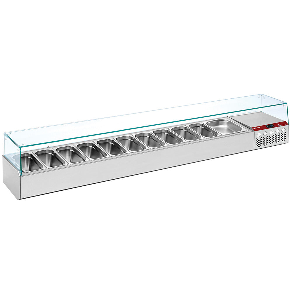 Kühlaufsatz GN 11x1/3, 1x1/9, mit gerader Glasscheibe - SY249G/PP9