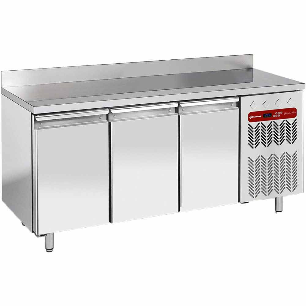 Kühltisch "Wand", belüftet, 3 Türen GN 1/1, 405 Liter - TG3N/HA-R2