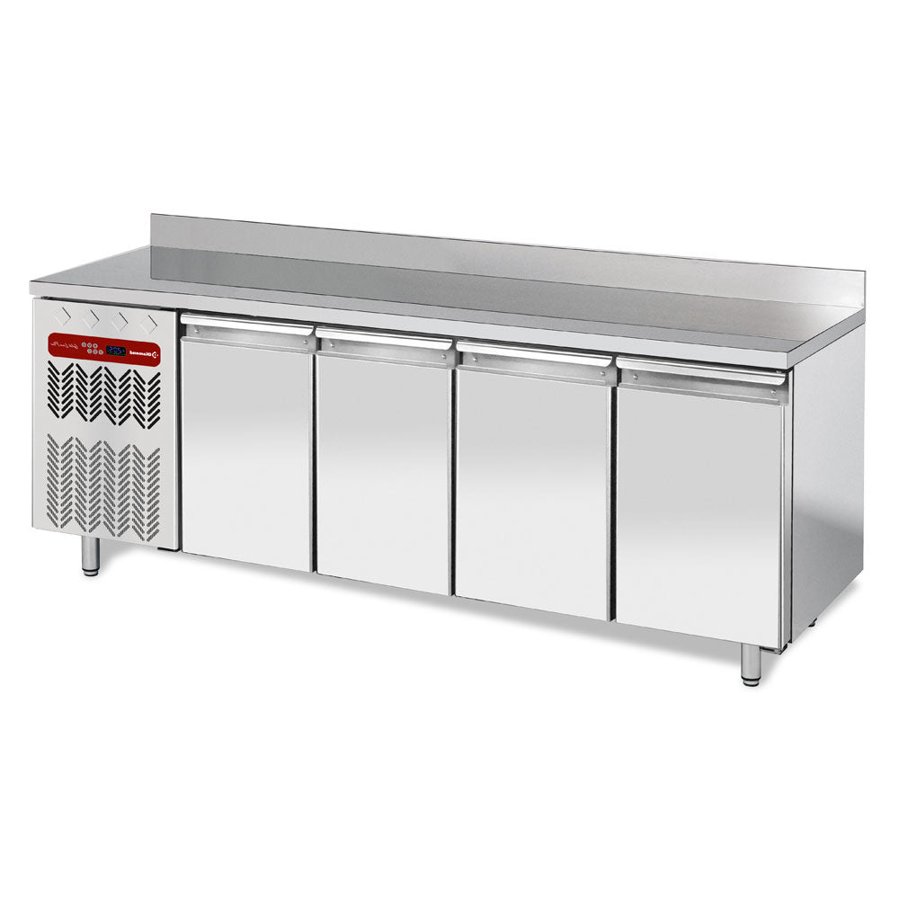 Kühltisch m. belüftetem Verdampfer, 4 Türen GN1/1, 550l Gruppe links, Wandmodel - TG4N/HAGX-R2