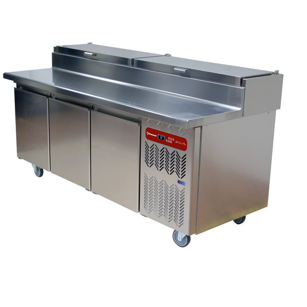 Kühltisch, belüftet, 3 Türen EN 600x400, Kühlaufsatz GN 10x GN1/3 - TS31-US/H