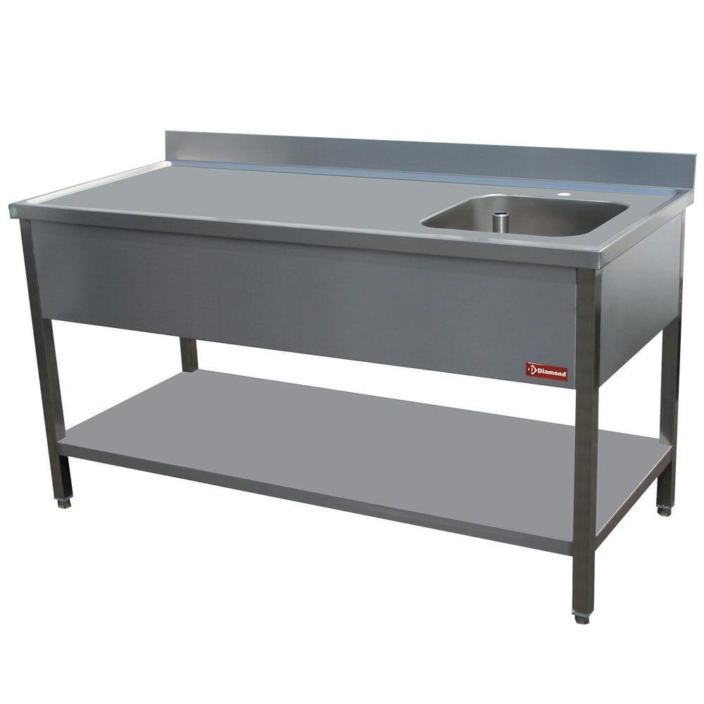 Cheftisch 1 becken rechts 400X400XH275 - TV1471D-D