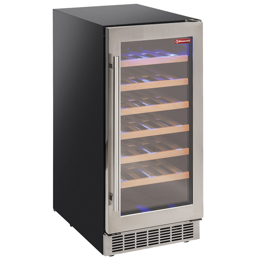 Weinkühlschrank, Edelstahltür, 106 Lt., SCHWARZ - WCB/12-T1