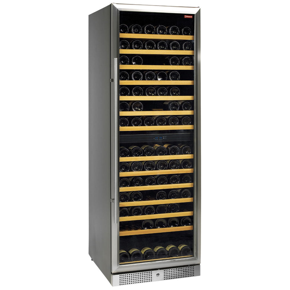 Weinkühlschrank , 375 Lt., Edelstahl Tür, 2 T Grad,BLACK - WCB/38-X2S
