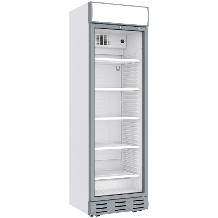 Getränkekühlschrank 382 Liter WEISS mit Leuchtkasten
