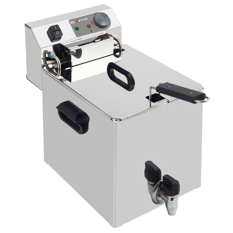 Elektro-Tischfritteuse 10 Liter + Ablasshahn